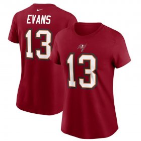 Wholesale Cheap Tampa Bay Buccaneers #13 Mike Evans Nike Women\'s Team Player Name & Number T-Shirt Red
