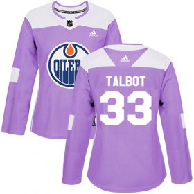 Wholesale Cheap Adidas Oilers #33 Cam Talbot Purple Authentic Fights Cancer Women\'s Stitched NHL Jersey