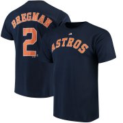 Wholesale Cheap Houston Astros #2 Alex Bregman Majestic Official Name & Number T-Shirt Navy