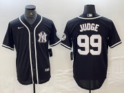 Cheap Men's New York Yankees #99 Aaron Judge Black White Cool Base Stitched Jersey