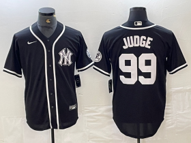 Cheap Men\'s New York Yankees #99 Aaron Judge Black White Cool Base Stitched Jersey