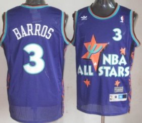 Wholesale Cheap NBA 1995 All-Star #3 Dana Barros Purple Swingman Throwback Jersey