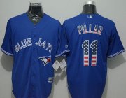 Wholesale Cheap Blue Jays #11 Kevin Pillar Blue USA Flag Fashion Stitched MLB Jersey