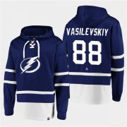 Wholesale Cheap Men's Tampa Bay Lightning #88 Andrei Vasilevskiy Blue All Stitched Sweatshirt Hoodie