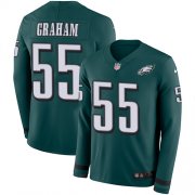 Wholesale Cheap Nike Eagles #55 Brandon Graham Midnight Green Team Color Men's Stitched NFL Limited Therma Long Sleeve Jersey