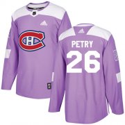 Wholesale Cheap Adidas Canadiens #26 Jeff Petry Purple Authentic Fights Cancer Stitched NHL Jersey
