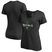 Wholesale Cheap Kansas City Royals Majestic Women's Forever Lucky V-Neck T-Shirt Black