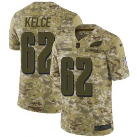 Wholesale Cheap Nike Eagles #62 Jason Kelce Camo Youth Stitched NFL Limited 2018 Salute to Service Jersey
