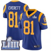 Wholesale Cheap Nike Rams #81 Gerald Everett Royal Blue Alternate Super Bowl LIII Bound Youth Stitched NFL Vapor Untouchable Limited Jersey