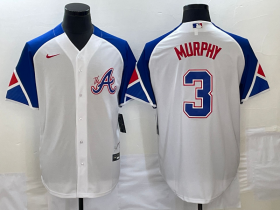 Cheap Men\'s Atlanta Braves #3 Dale Murphy White 2023 City Connect Cool Base Stitched Jersey