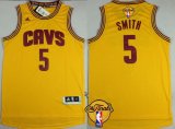 Wholesale Cheap Men's Cleveland Cavaliers #5 J.R. Smith 2016 The NBA Finals Patch Yellow Jersey