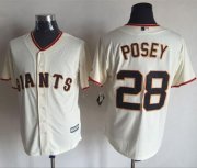 Wholesale Cheap Giants #28 Buster Posey Cream New Cool Base Stitched MLB Jersey