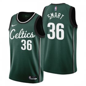 Wholesale Cheap Men\'s Boston Celtics #36 Marcus Smart 2022-23 Green City Edition Stitched Jersey