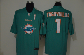 Wholesale Cheap Men\'s Miami Dolphins #1 Tua Tagovailoa Green 2020 Big Logo Number Vapor Untouchable Stitched NFL Nike Fashion Limited Jersey