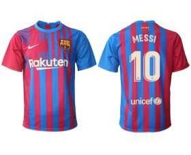 Wholesale Cheap Men\'s 2021-2022 Club Barcelona home aaa version red 10 Nike Soccer Jerseys