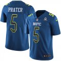 Wholesale Cheap Nike Lions #5 Matt Prater Navy Youth Stitched NFL Limited NFC 2017 Pro Bowl Jersey
