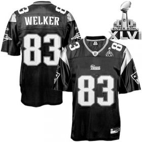 Wholesale Cheap Patriots #83 Wes Welker Black Shadow Super Bowl XLVI Embroidered NFL Jersey