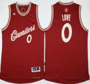 Wholesale Cheap Men's Cleveland Cavaliers #0 Kevin Love Revolution 30 Swingman 2015 Christmas Day Red Jersey