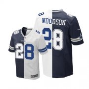 Wholesale Cheap Nike Cowboys #28 Darren Woodson Navy Blue/White Men's Stitched NFL Elite Split Jersey