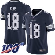 Wholesale Cheap Nike Cowboys #18 Randall Cobb Navy Blue Team Color Men's Stitched NFL 100th Season Vapor Limited Jersey
