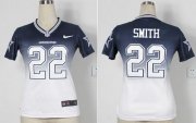 Wholesale Cheap Nike Cowboys #22 Emmitt Smith Navy Blue/White Women's Stitched NFL Elite Fadeaway Fashion Jersey