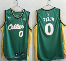 Wholesale Cheap Men\'s Boston Celtics #0 Jayson Tatum Green Stitched Basketball Jersey