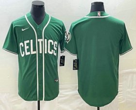 Cheap Men\'s Boston Celtics Blank Green Stitched Baseball Jersey