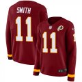 Wholesale Cheap Nike Redskins #11 Alex Smith Burgundy Red Team Color Women's Stitched NFL Limited Therma Long Sleeve Jersey