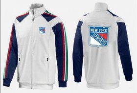 Wholesale Cheap NHL New York Rangers Zip Jackets White-4