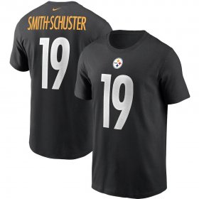 Wholesale Cheap Pittsburgh Steelers #19 JuJu Smith-Schuster Nike Team Player Name & Number T-Shirt Black