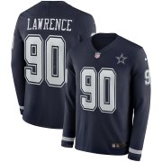 Wholesale Cheap Men's Cowboys #90 Demarcus Lawrence Navy Blue Team Color Men's Stitched NFL Limited Therma Long Sleeve Jersey