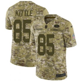 Wholesale Cheap Nike 49ers #85 George Kittle Camo Men\'s Stitched NFL Limited 2018 Salute To Service Jersey