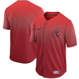 Wholesale Cheap Nike Braves Blank Red Fade Authentic Stitched MLB Jersey