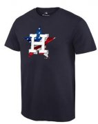 Wholesale Cheap Men's Houston Astros USA Flag Fashion T-Shirt Navy Blue