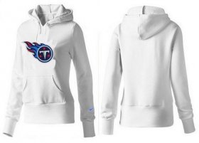 Wholesale Cheap Women\'s Tennessee Titans Logo Pullover Hoodie White