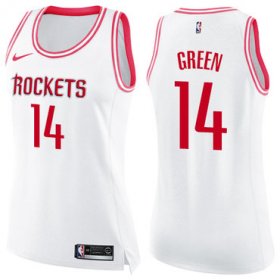 Wholesale Cheap Nike Houston Rockets #14 Gerald Green White Pink Women\'s NBA Swingman Fashion Jersey