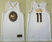 Wholesale Cheap Men's Atlanta Hawks #11 Trae Young White Golden Nike Swingman Stitched NBA Jersey