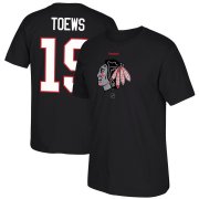 Wholesale Cheap Chicago Blackhawks #19 Jonathan Toews Reebok Center Ice TNT Reflect Logo Name & Number T-Shirt Black