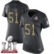 Wholesale Cheap Nike Falcons #51 Alex Mack Black Super Bowl LI 51 Women's Stitched NFL Limited 2016 Salute to Service Jersey