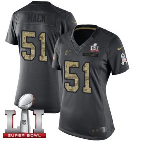 Wholesale Cheap Nike Falcons #51 Alex Mack Black Super Bowl LI 51 Women\'s Stitched NFL Limited 2016 Salute to Service Jersey
