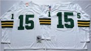 Wholesale Cheap Mitchell And Ness 1969 Packers #15 Bart Starr White Throwback Stitched NFL Jersey