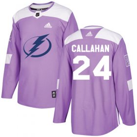 Wholesale Cheap Adidas Lightning #24 Ryan Callahan Purple Authentic Fights Cancer Stitched NHL Jersey