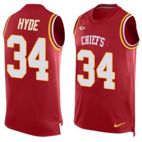 Wholesale Cheap Nike Chiefs #34 Carlos Hyde Red Team Color Men\'s Stitched NFL Limited Tank Top Jersey