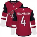 Wholesale Cheap Adidas Coyotes #4 Niklas Hjalmarsson Maroon Home Authentic Women's Stitched NHL Jersey