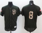 Wholesale Cheap Giants #8 Hunter Pence Green Flexbase Authentic Collection Salute to Service Stitched MLB Jersey