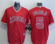 Wholesale Cheap Angels of Anaheim #5 Albert Pujols Red New Cool Base Stitched MLB Jersey