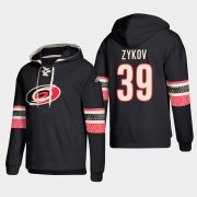 Wholesale Cheap Carolina Hurricanes #39 Alentin Zykov Black adidas Lace-Up Pullover Hoodie