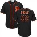 Wholesale Cheap Giants #28 Buster Posey Black Team Logo Fashion Stitched MLB Jersey