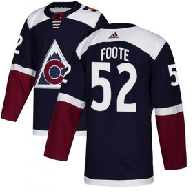 Wholesale Cheap Adidas Avalanche #52 Adam Foote Navy Alternate Authentic Stitched NHL Jersey