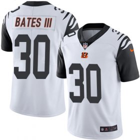 Wholesale Cheap Nike Bengals #30 Jessie Bates III White Men\'s Stitched NFL Limited Rush Jersey